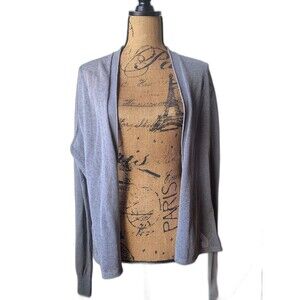 Simply Vera Wang Silver Gray Semi-Sheer Cardigan Sweater Top Size XL